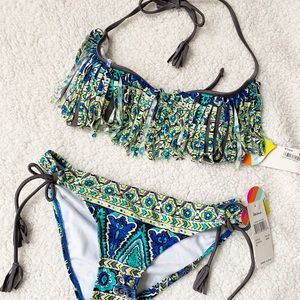 NWT Raisins Fringe Two Piece Bathing Suit
